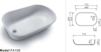 Fabricante de superficie sólida de cocina y baño FA106 de 6-30 mm de espesor de lavado acrílico no poroso