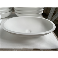 KS119 Artificial Marble Durable Bathroom Furniture White Matte Color Acrylic Solid Surface Sink 