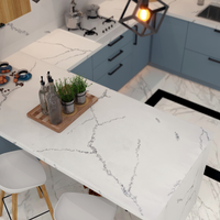 HW6812 Manufacturer Kitchen And Bathroom 6-30 Mm Thickness Stain Resistant Pure White Artificial Marble For Counter Top