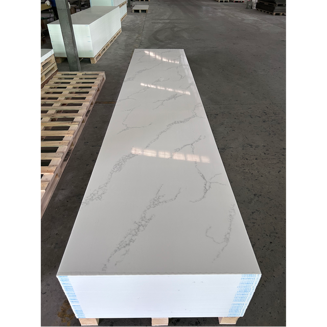 HW6801 Calacatta Color 10 Years Warranty OEM 6-30mm Big Slab Kitchen And Bathroom Heat Resistance Solid Surface Sheet